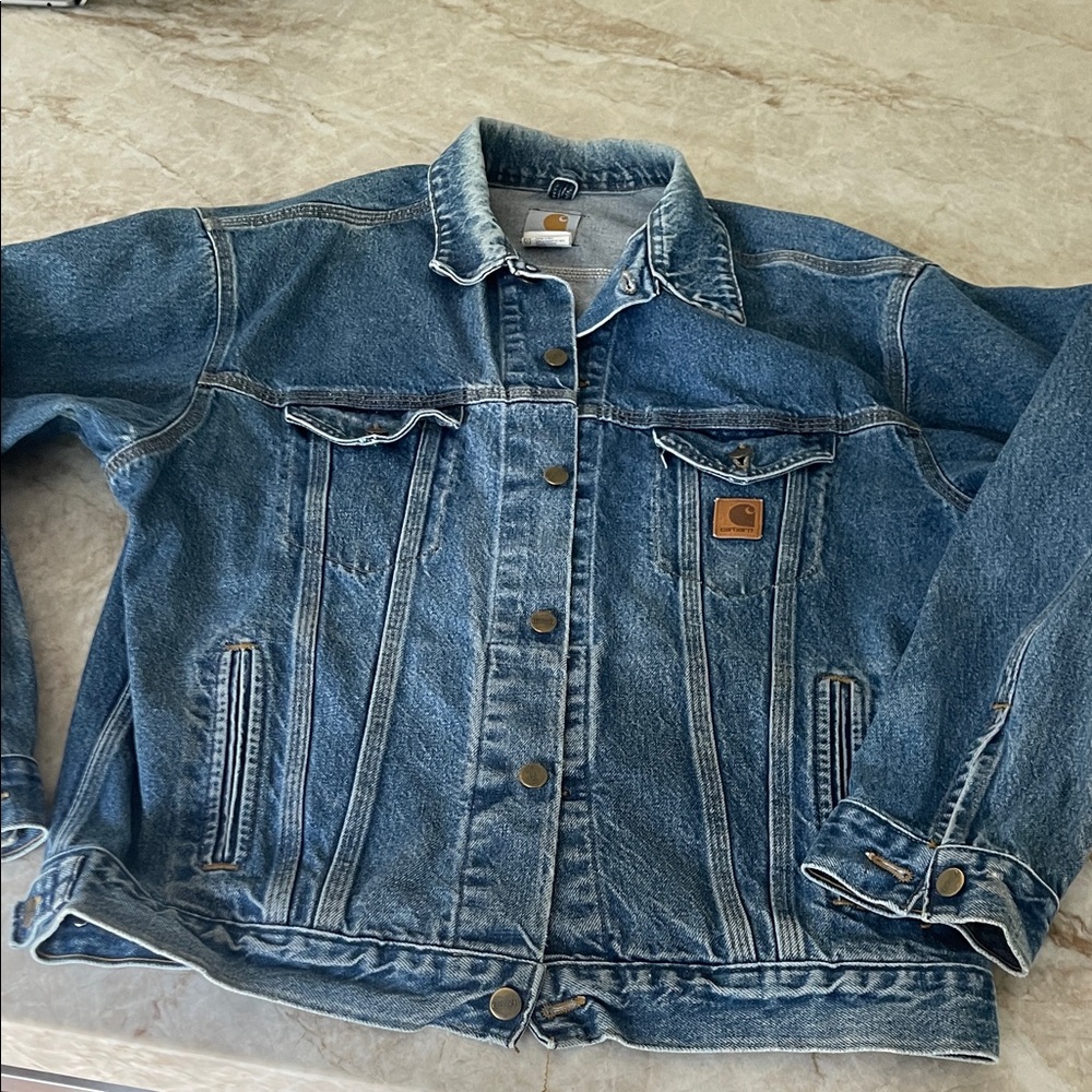 Men’s Carhartt Classic worn in Blue Denim Jacket-Large tall